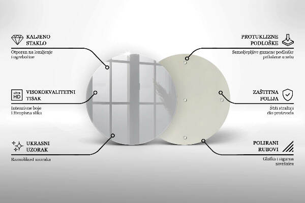 Piatto in vetro per candele di colore grigio