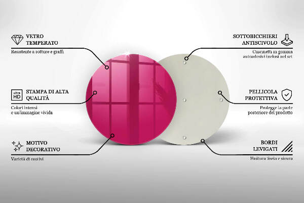 Sottobicchiere in vetro per candele tombali di colore rosa
