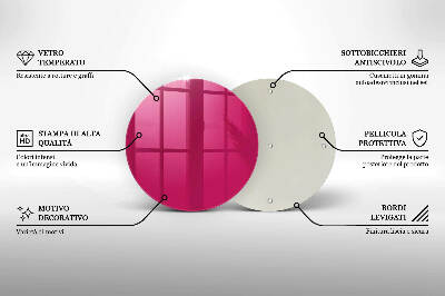 Sottobicchiere in vetro per candele tombali di colore rosa