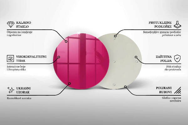Sottobicchiere in vetro per candele tombali di colore rosa