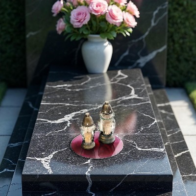 Sottobicchiere in vetro per candele tombali di colore rosa