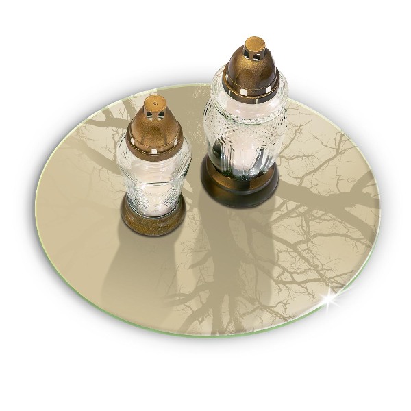 Piatto in vetro per candele di colore beige