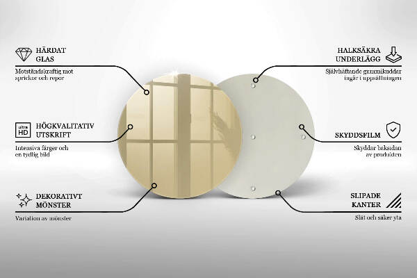 Piatto in vetro per candele di colore beige