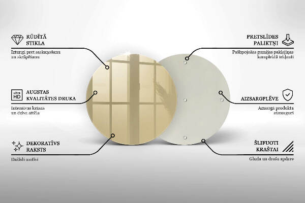 Piatto in vetro per candele di colore beige