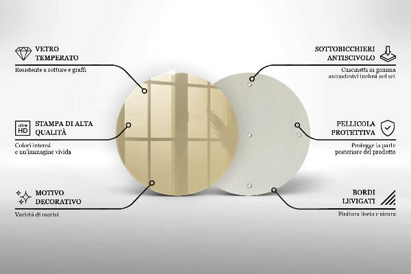 Piatto in vetro per candele di colore beige