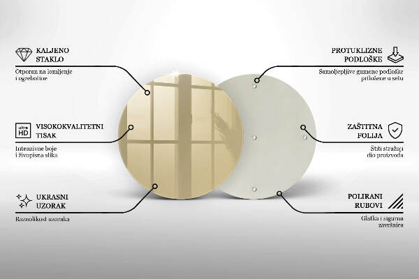 Piatto in vetro per candele di colore beige