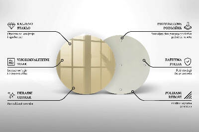 Piatto in vetro per candele di colore beige