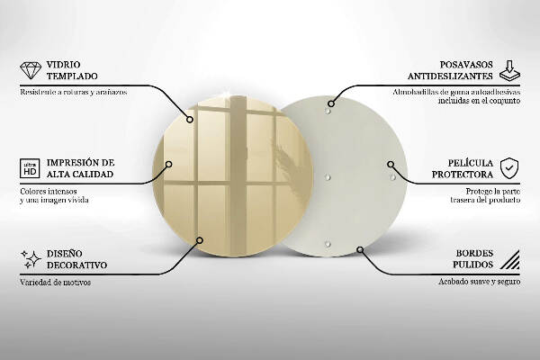 Piatto in vetro per candele di colore beige