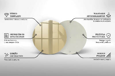 Piatto in vetro per candele di colore beige