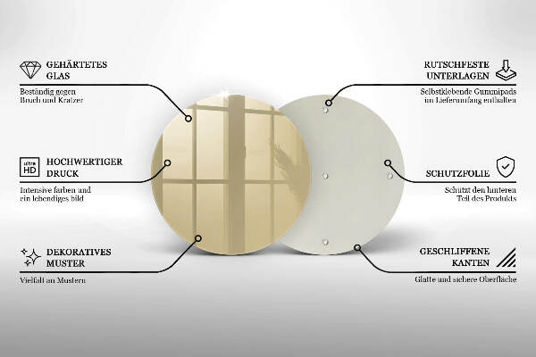 Piatto in vetro per candele di colore beige