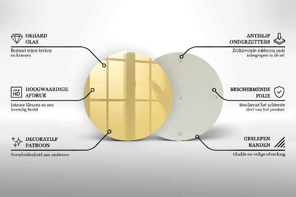 Sottobicchiere in vetro per candele tombali di colore giallo