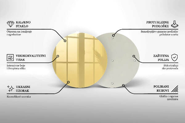 Sottobicchiere in vetro per candele tombali di colore giallo