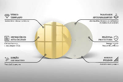 Sottobicchiere in vetro per candele tombali di colore giallo