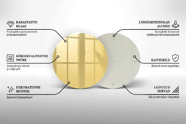 Sottobicchiere in vetro per candele tombali di colore giallo