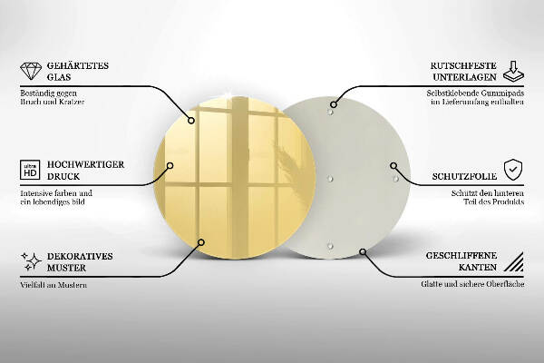 Sottobicchiere in vetro per candele tombali di colore giallo