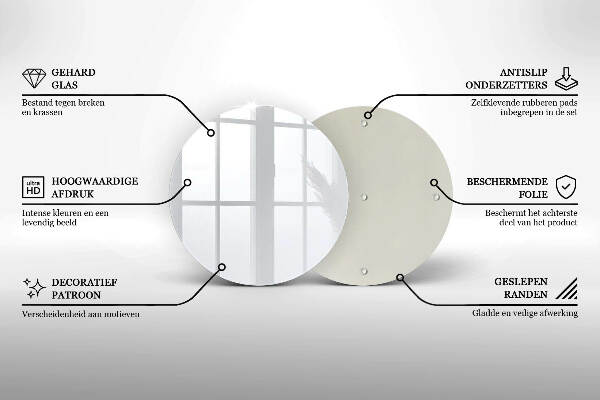 Piatto in vetro per candele di colore bianco