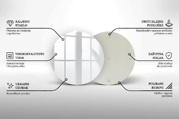 Piatto in vetro per candele di colore bianco