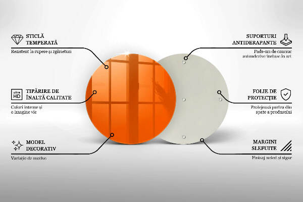 Sottobicchiere in vetro per candele tombali in colore arancione
