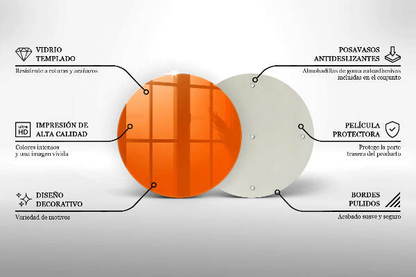 Sottobicchiere in vetro per candele tombali in colore arancione