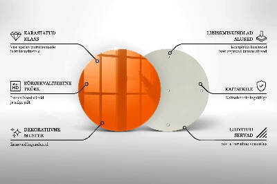Sottobicchiere in vetro per candele tombali in colore arancione
