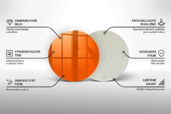 Sottobicchiere in vetro per candele tombali in colore arancione