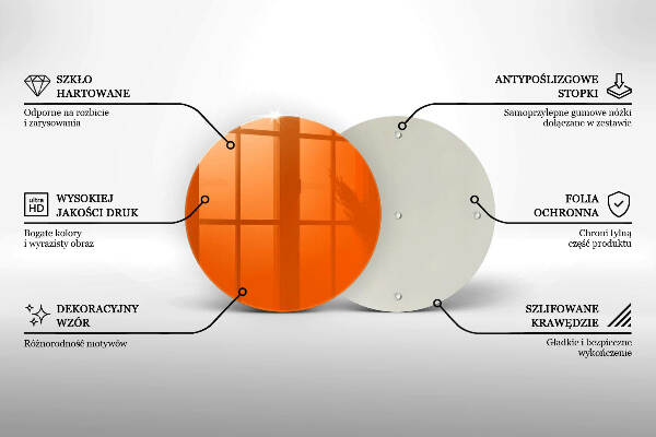 Sottobicchiere in vetro per candele tombali in colore arancione