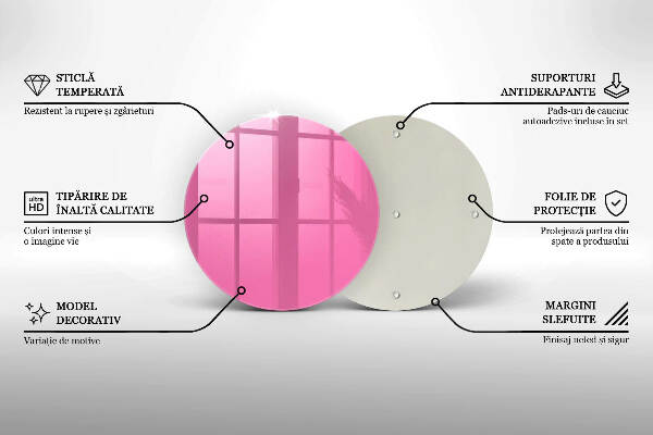 Piatto in vetro per candele di colore rosa