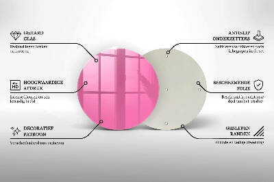 Piatto in vetro per candele di colore rosa