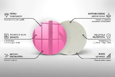 Piatto in vetro per candele di colore rosa