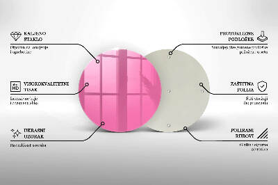 Piatto in vetro per candele di colore rosa