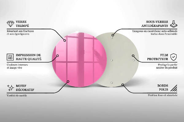 Piatto in vetro per candele di colore rosa