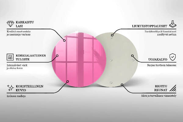Piatto in vetro per candele di colore rosa