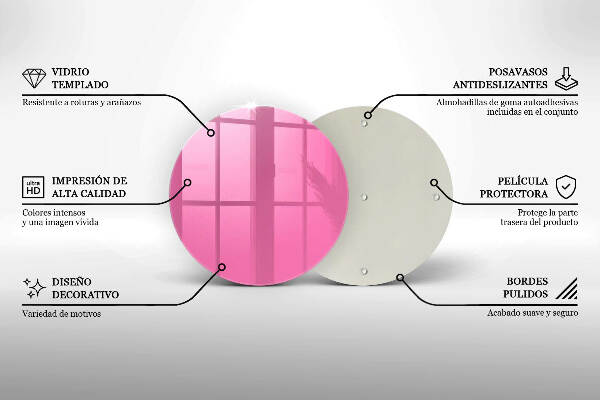 Piatto in vetro per candele di colore rosa