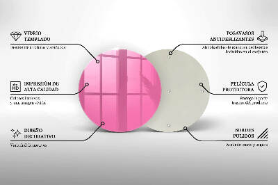 Piatto in vetro per candele di colore rosa