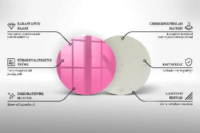 Piatto in vetro per candele di colore rosa