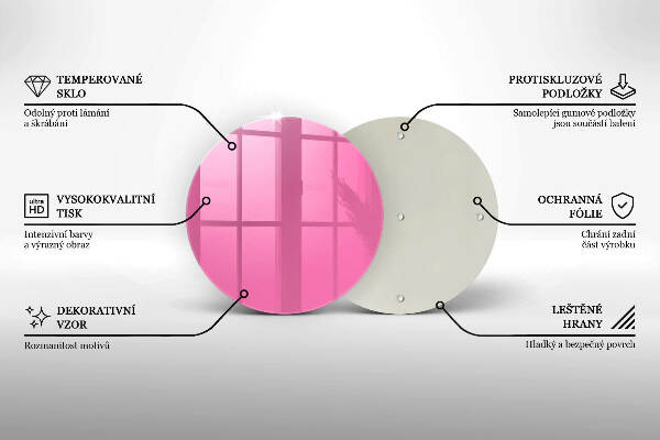 Piatto in vetro per candele di colore rosa