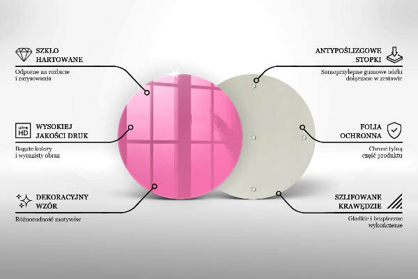 Piatto in vetro per candele di colore rosa