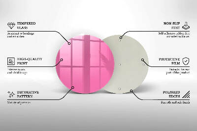 Piatto in vetro per candele di colore rosa