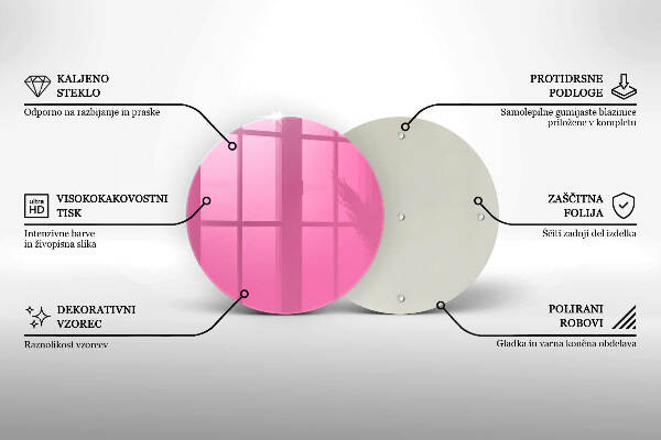 Piatto in vetro per candele di colore rosa