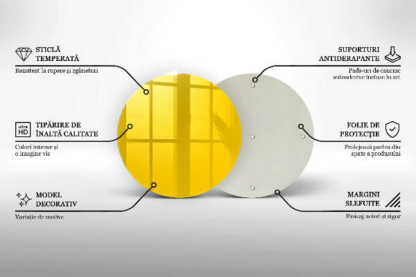 Sottobicchiere in vetro per candele tombali di colore giallo