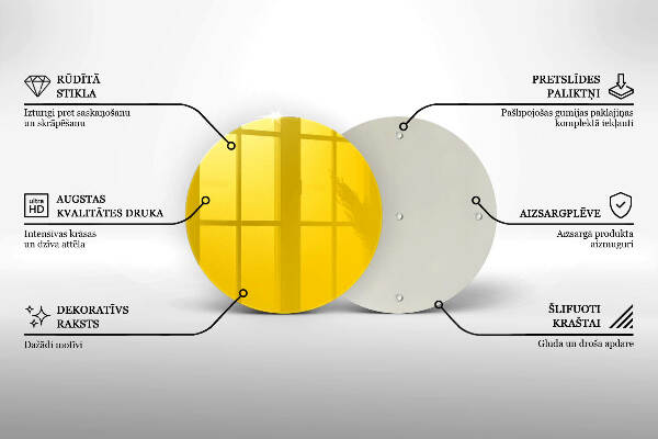 Sottobicchiere in vetro per candele tombali di colore giallo
