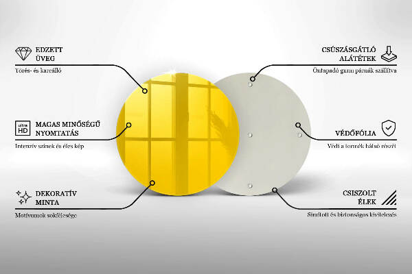 Sottobicchiere in vetro per candele tombali di colore giallo