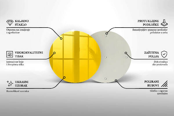 Sottobicchiere in vetro per candele tombali di colore giallo