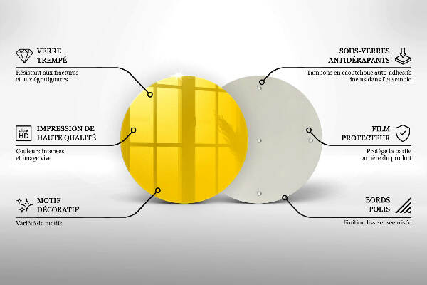 Sottobicchiere in vetro per candele tombali di colore giallo