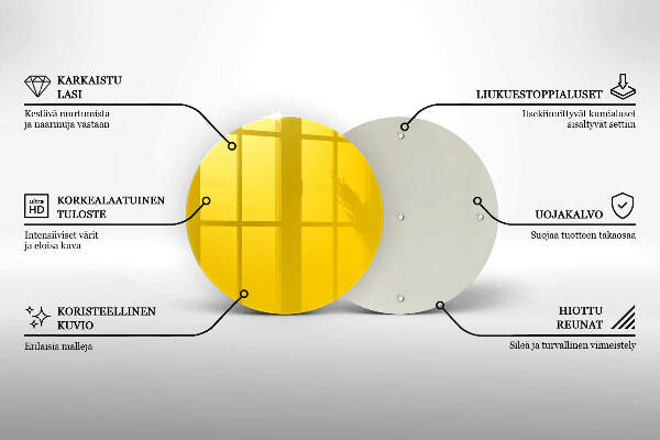 Sottobicchiere in vetro per candele tombali di colore giallo