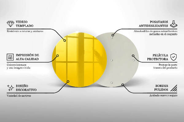 Sottobicchiere in vetro per candele tombali di colore giallo