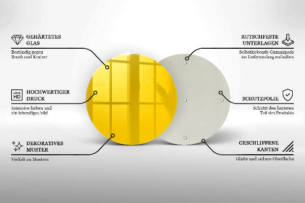 Sottobicchiere in vetro per candele tombali di colore giallo