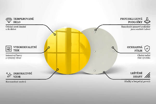 Sottobicchiere in vetro per candele tombali di colore giallo