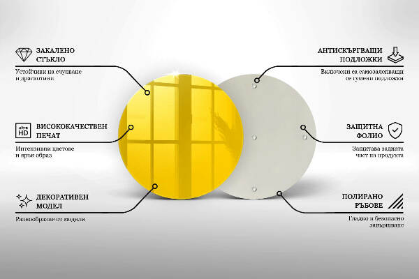 Sottobicchiere in vetro per candele tombali di colore giallo
