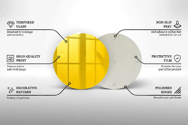 Sottobicchiere in vetro per candele tombali di colore giallo